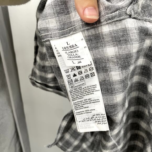 All Saints Gray Culto Gingham Button Down - Picture 7 of 8